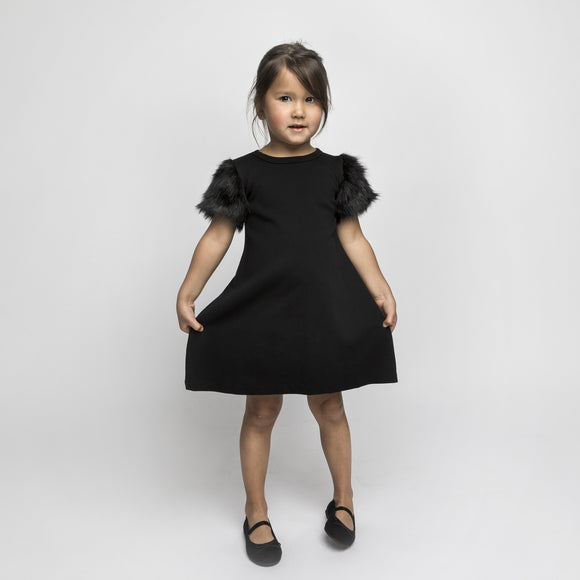 The Tiny Fur Dress - Black