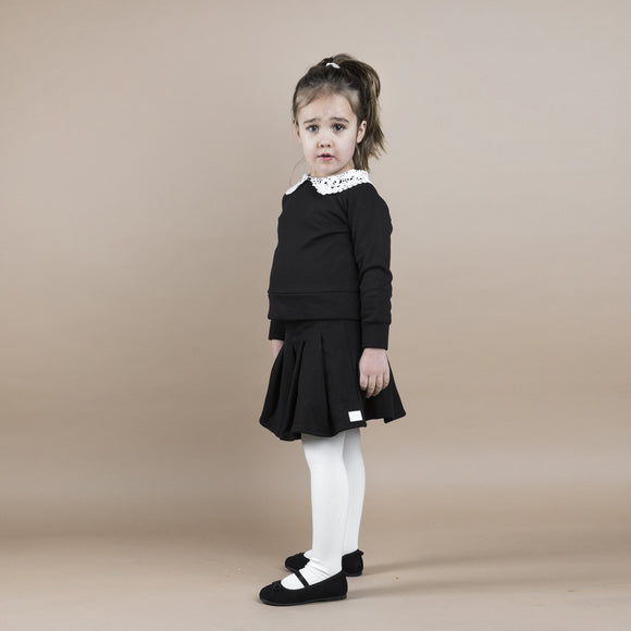 The Jersey Pleated Skirt | All Black